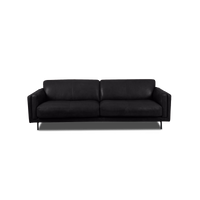 Fraser Straight Sofa - Leather in black, view 6