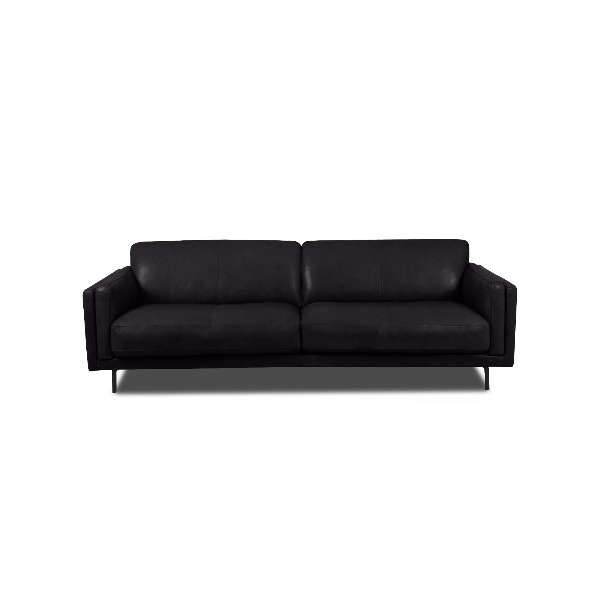 Fraser Straight Sofa - Leather in black, view 6