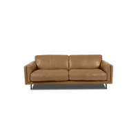 Fraser Straight Sofa - Leather in Camel, view 17