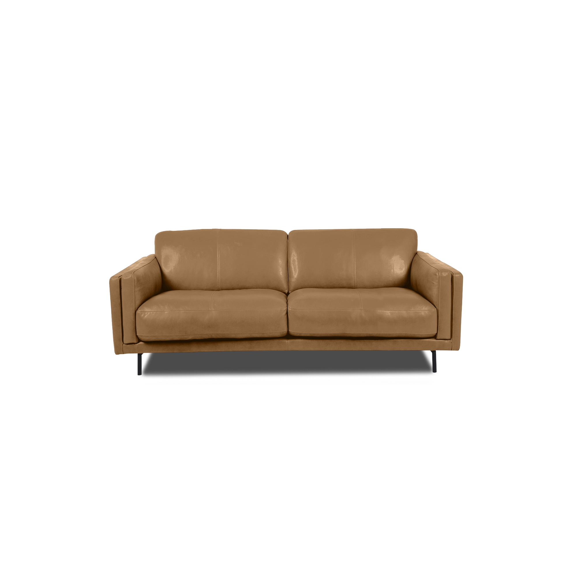 Fraser Straight Sofa - Leather in Camel, view 27