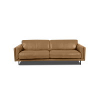 Fraser Straight Sofa - Leather in Camel, view 8