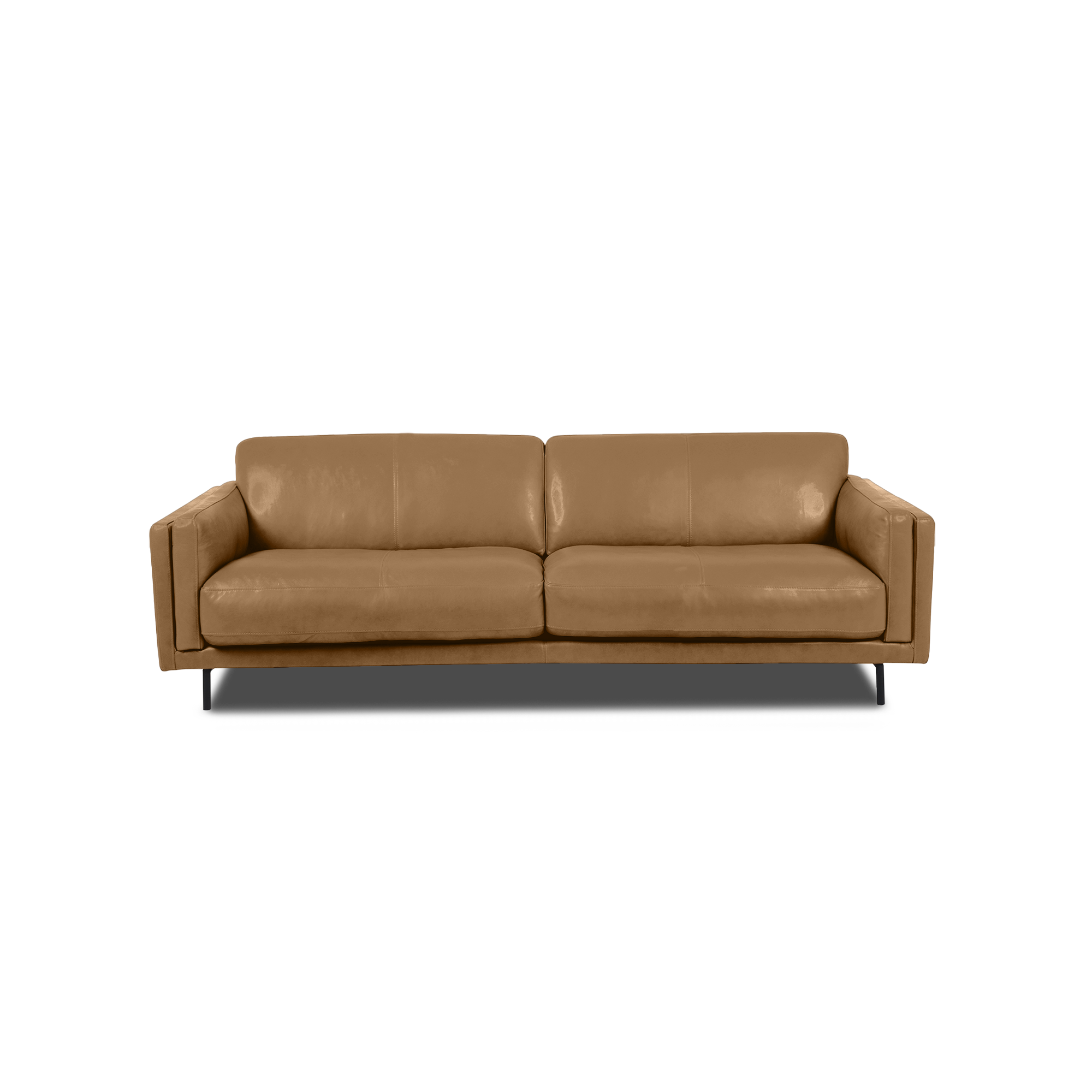 Fraser Straight Sofa - Leather in Camel, view 8