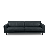 Fraser Straight Sofa - Leather in grey, view 5