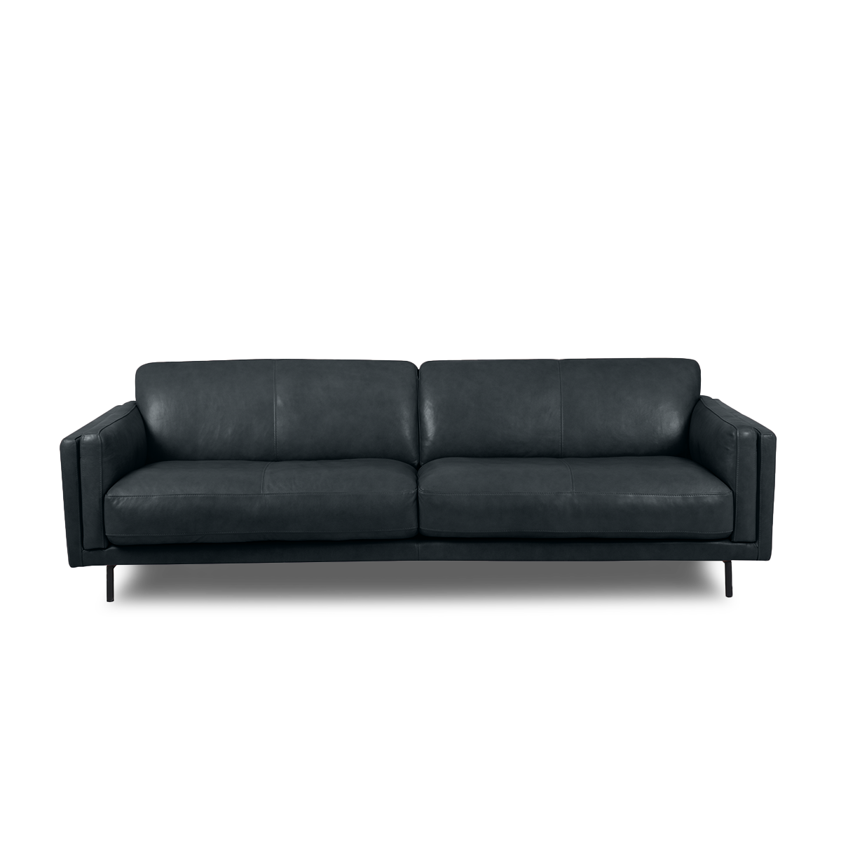 Fraser Straight Sofa - Leather in grey, view 5
