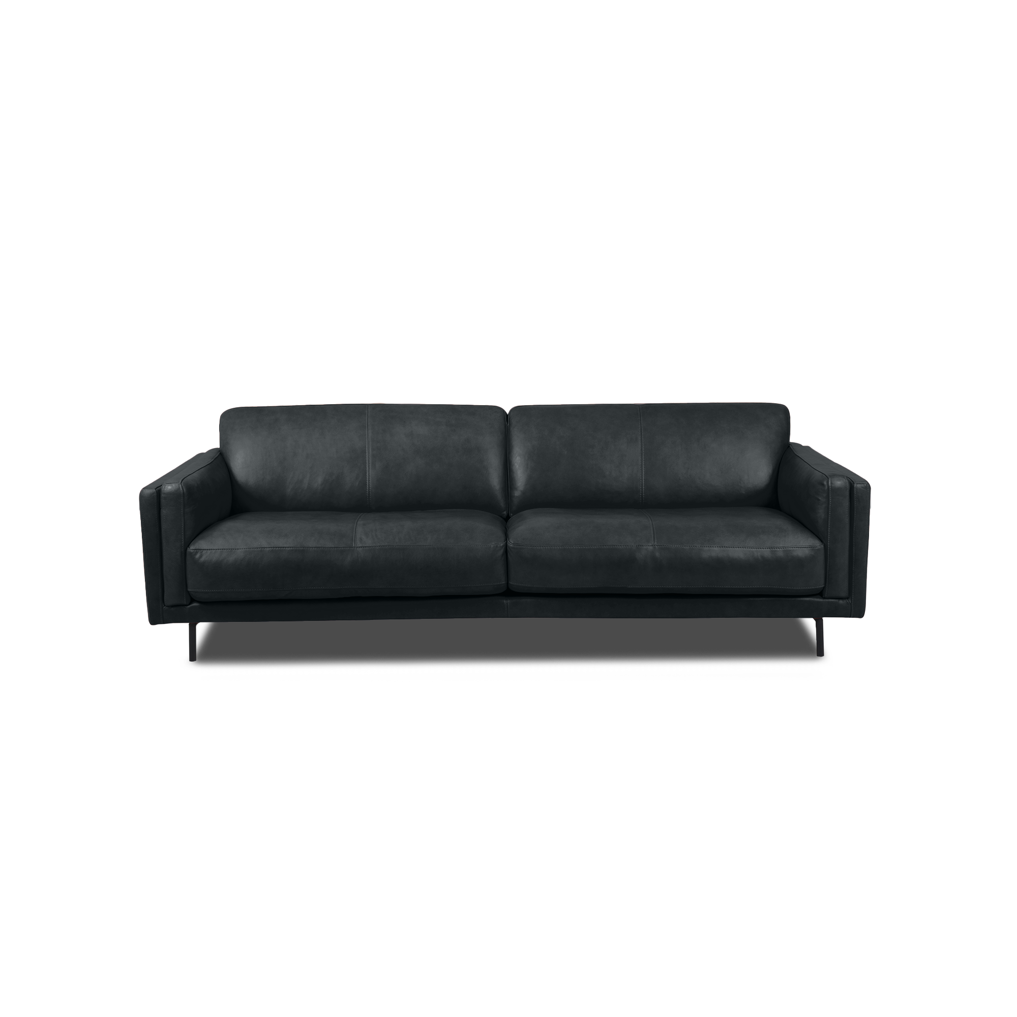 Fraser Straight Sofa - Leather in grey, view 9