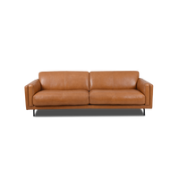 Fraser Straight Sofa - Leather in Cognac, view 1