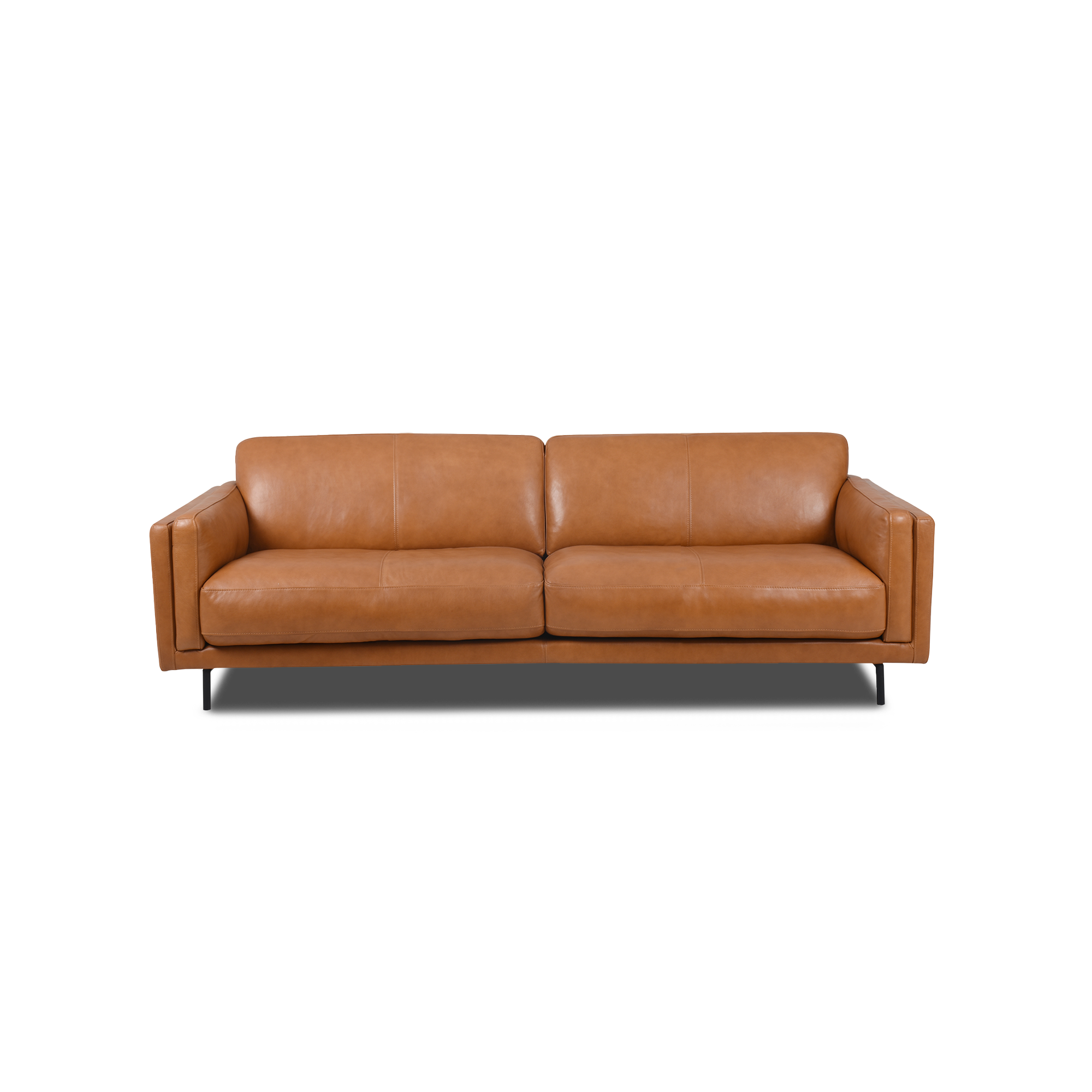 Fraser Straight Sofa - Leather in Cognac, view 1