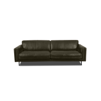 Fraser Straight Sofa - Leather in olive, view 11
