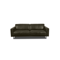 Fraser Straight Sofa - Leather in olive, view 21