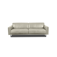 Fraser Straight Sofa - Leather in Frost, view 12