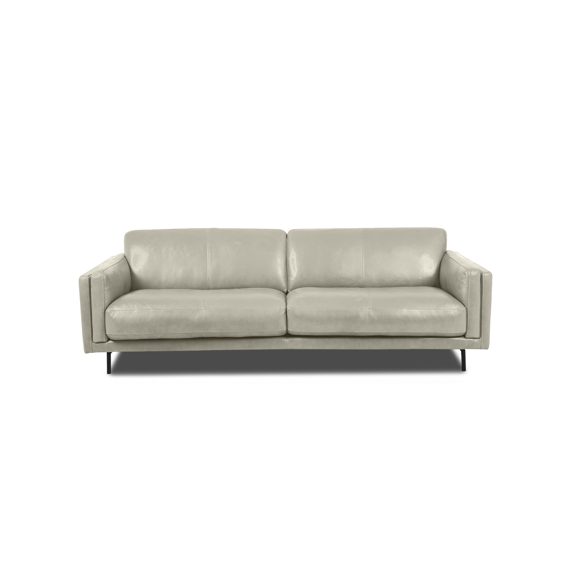 Fraser Straight Sofa - Leather in Frost, view 12