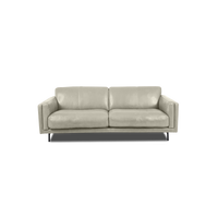 Fraser Straight Sofa - Leather in Frost, view 22