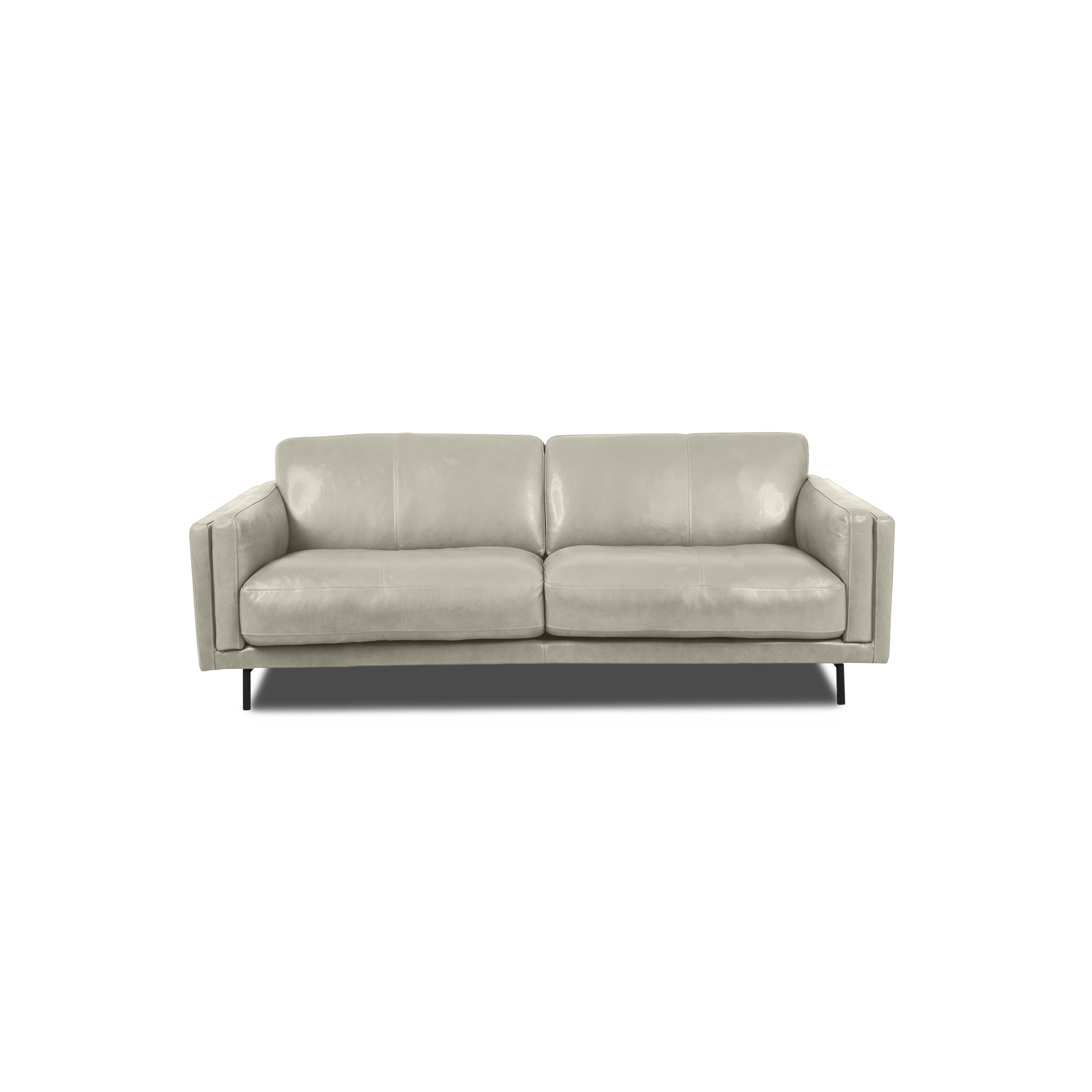 Fraser Straight Sofa - Leather in Frost, view 22