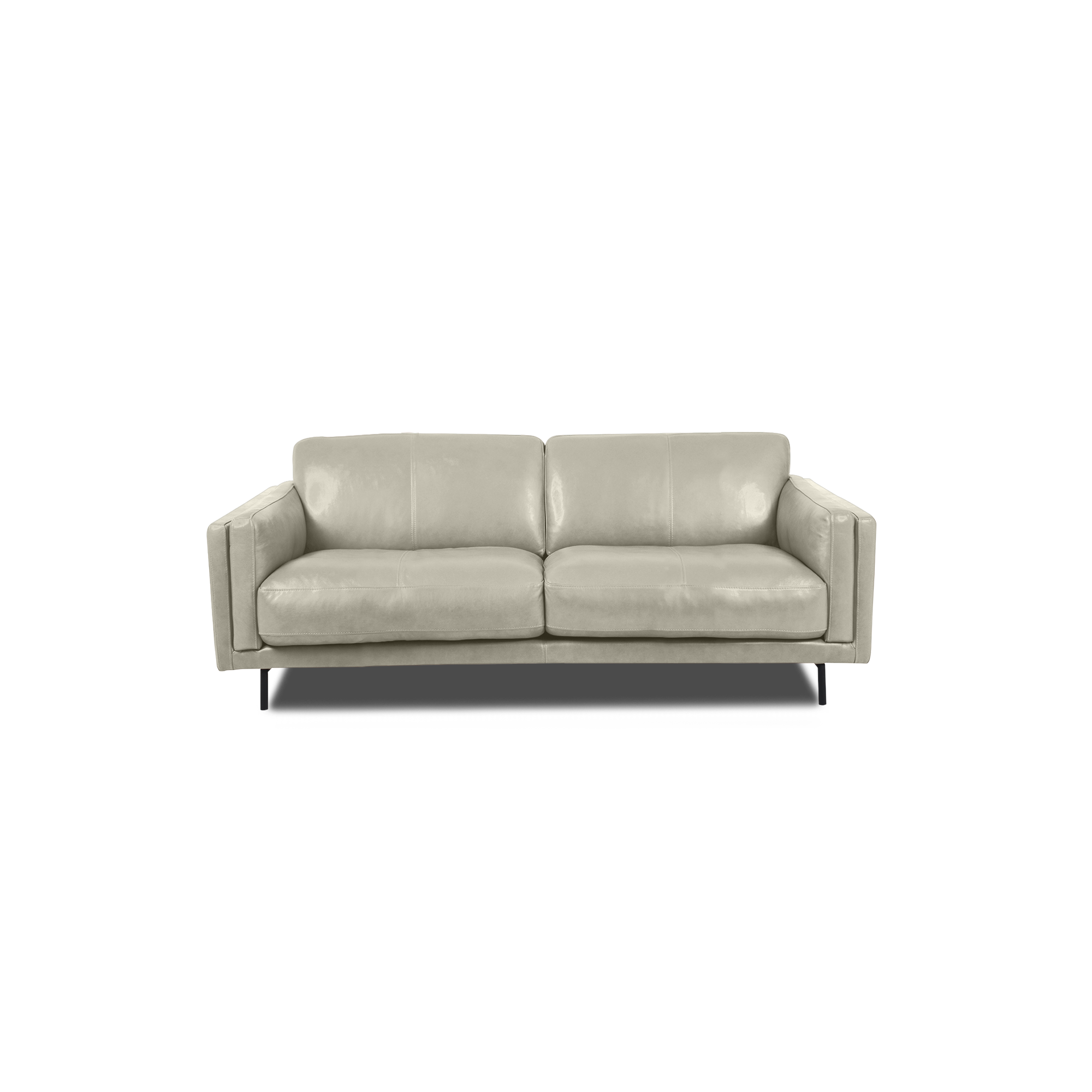 Fraser Straight Sofa - Leather in Frost leather