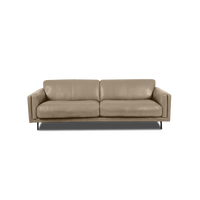 Fraser Straight Sofa - Leather in Oatmeal, view 13