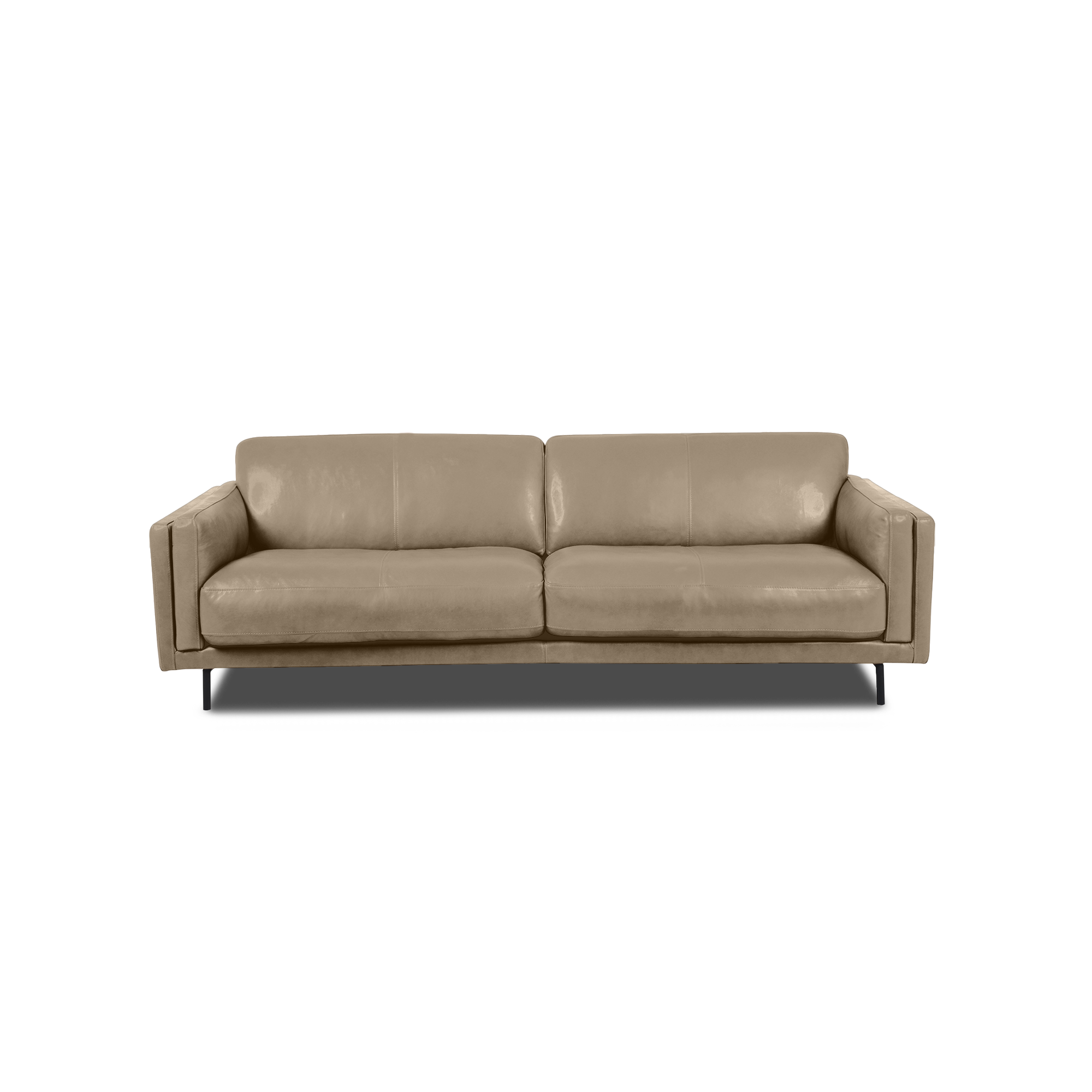 Fraser Straight Sofa - Leather in Oatmeal, view 13