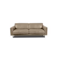 Fraser Straight Sofa - Leather in Oatmeal, view 23