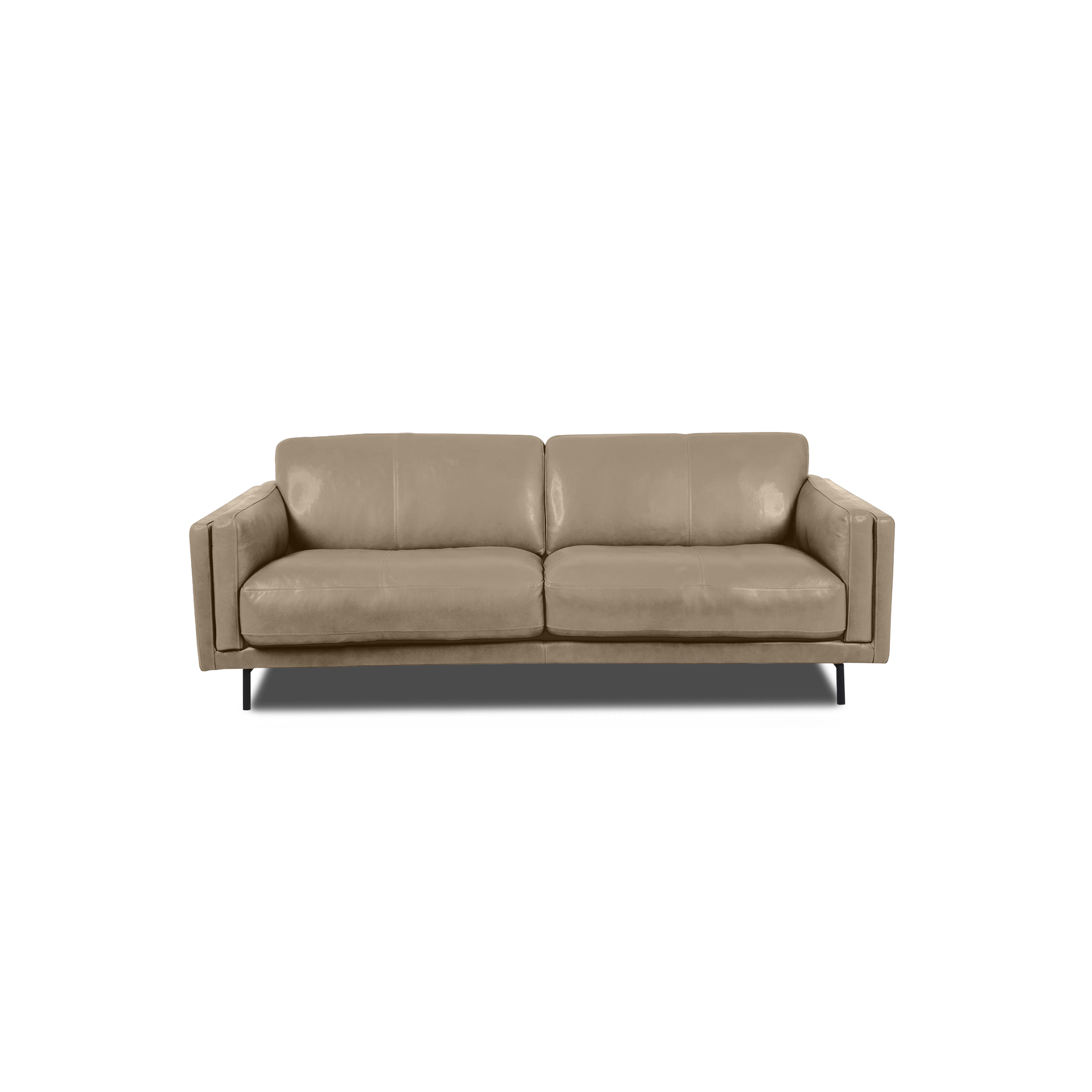 Fraser Straight Sofa - Leather in Oatmeal, view 23