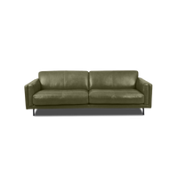 Fraser Straight Sofa - Leather in green, view 14