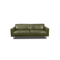Fraser Straight Sofa - Leather in green, view 24