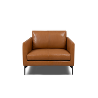 Linear Armchair - Leather in Cognac, view 3