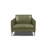 Linear Armchair - Leather in green, view 4