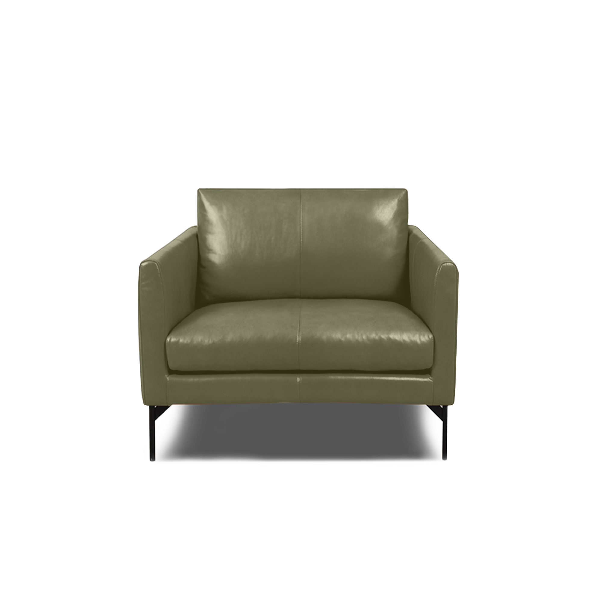 Linear Armchair - Leather in green, view 4