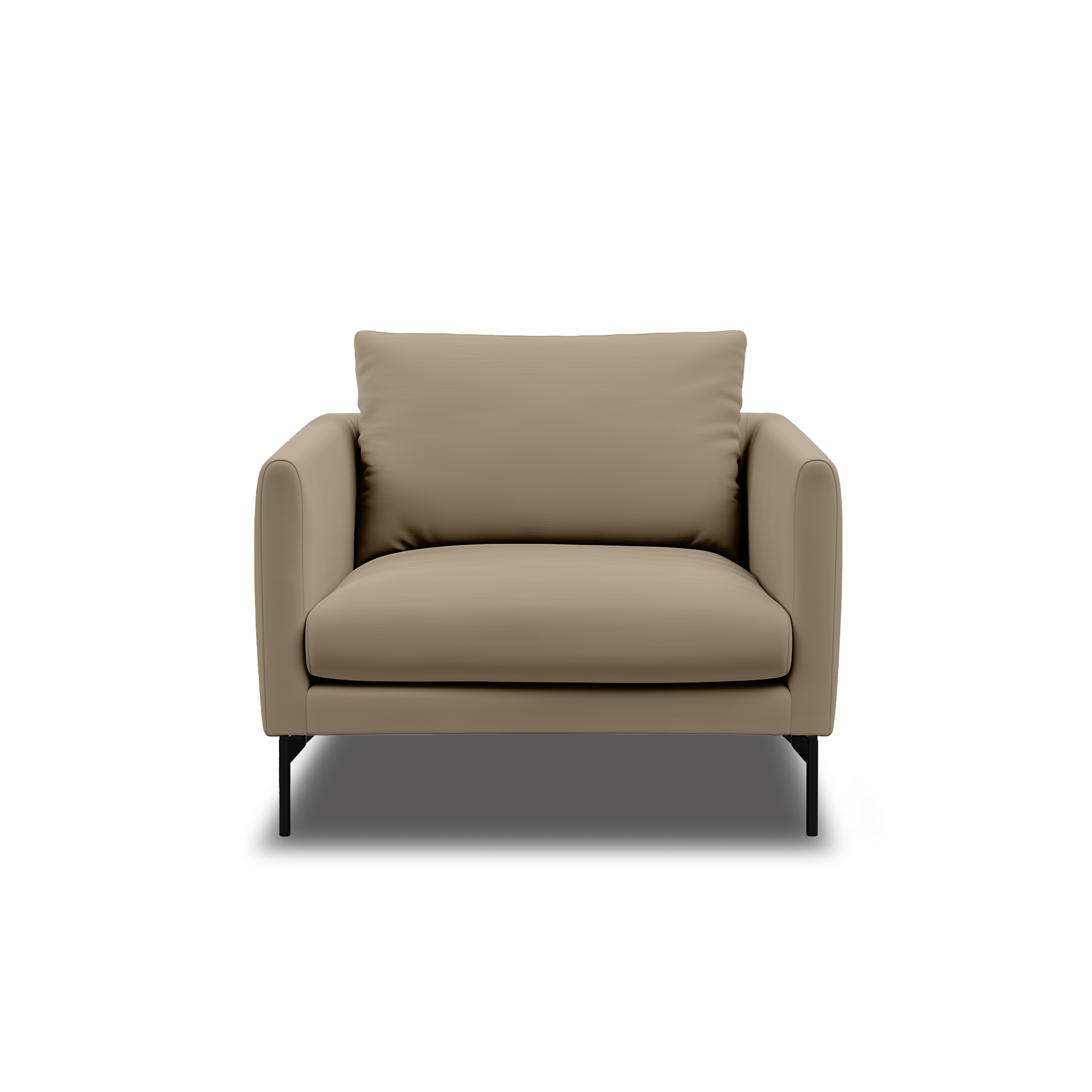 Linear Armchair in pebble, view 2