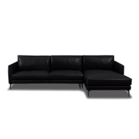 Linear L-Shape Sofa - Leather in black, view 10