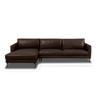 Linear L-Shape Sofa - Leather in brown, view 14