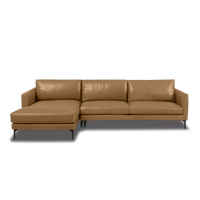 Linear L-Shape Sofa - Leather in Camel, view 15