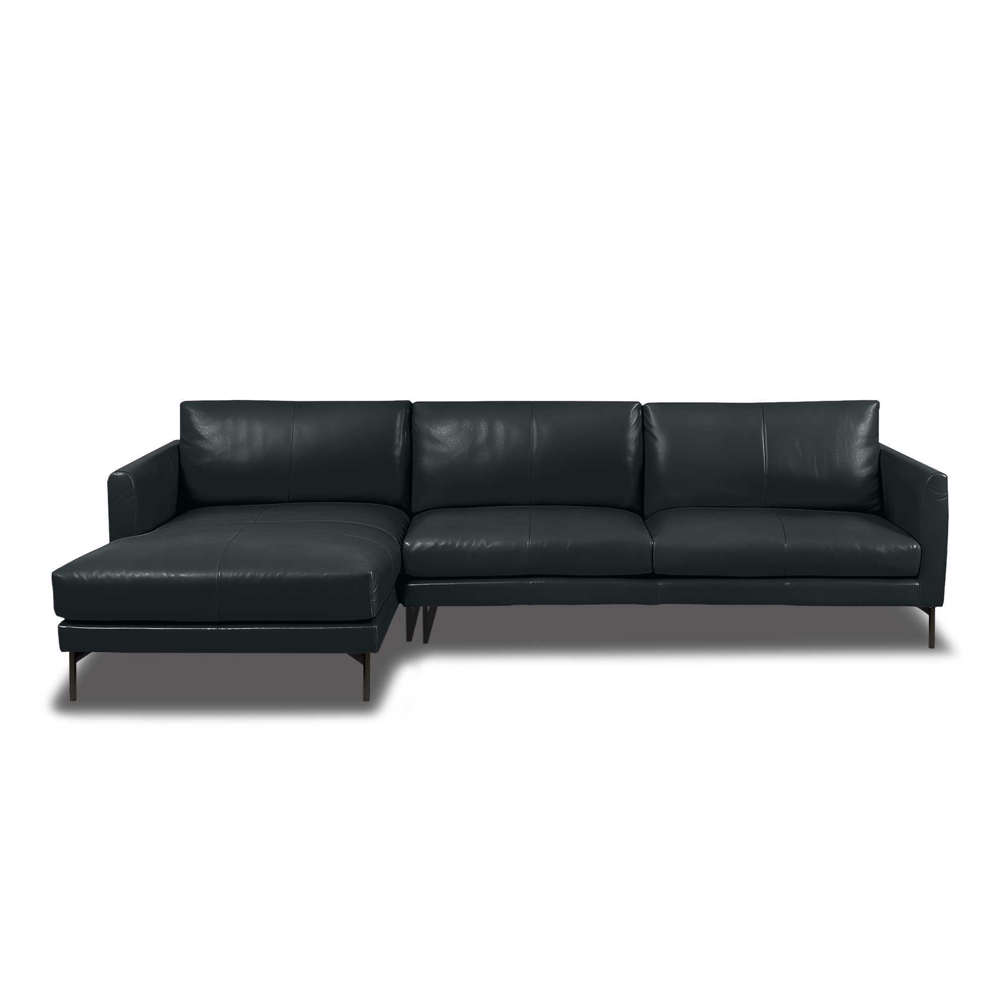 Linear L-Shape Sofa - Leather in grey, view 16