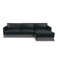 Linear L-Shape Sofa - Leather in Carbon Grey, view 5