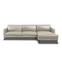 Linear L-Shape Sofa - Leather in Frost, view 12