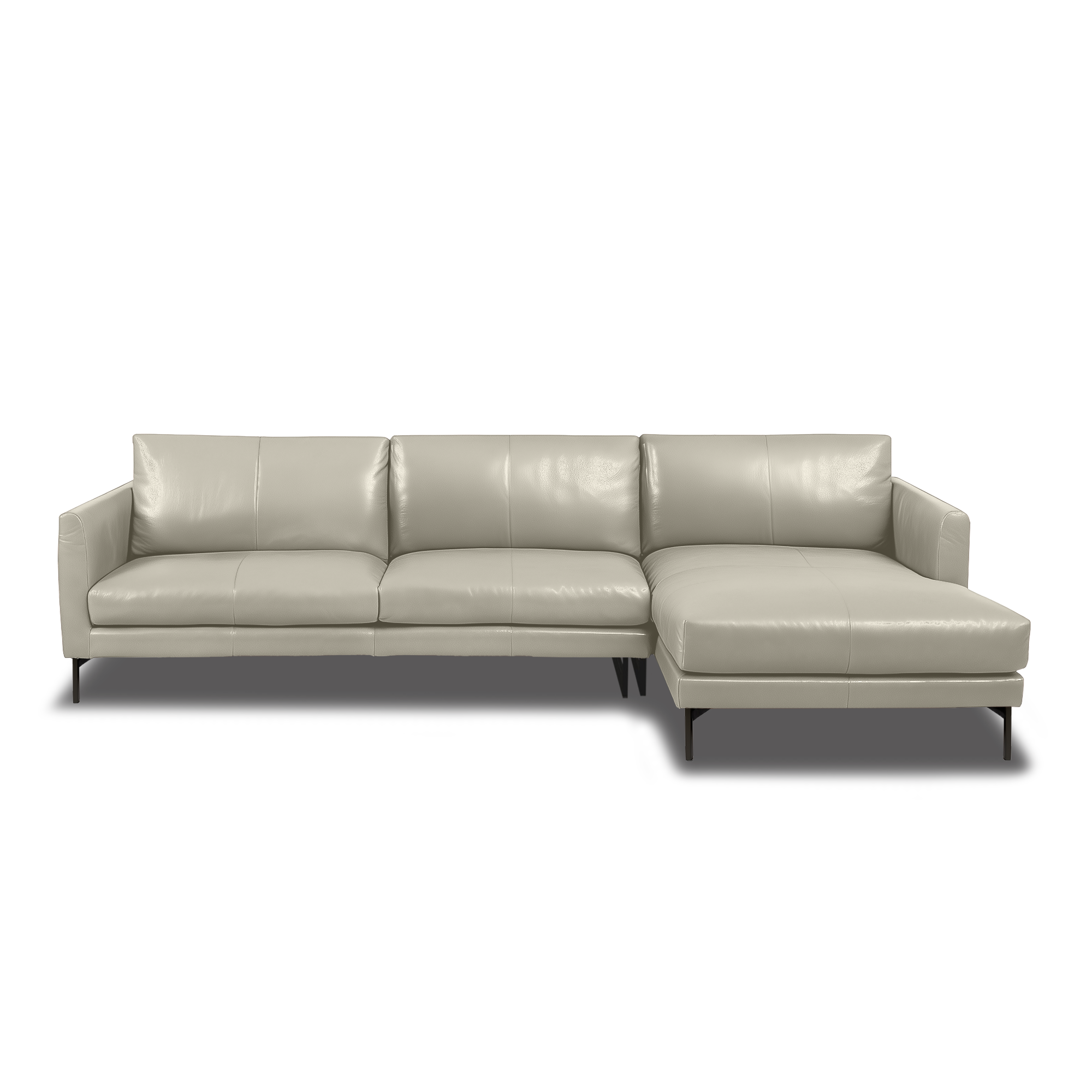 Linear L-Shape Sofa - Leather in Frost, view 12