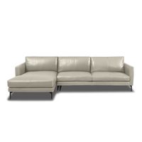 Linear L-Shape Sofa - Leather in Frost, view 20