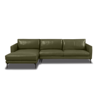 Linear L-Shape Sofa - Leather in green, view 22