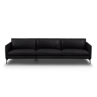 Linear Straight Sofa Leather in black, view 24