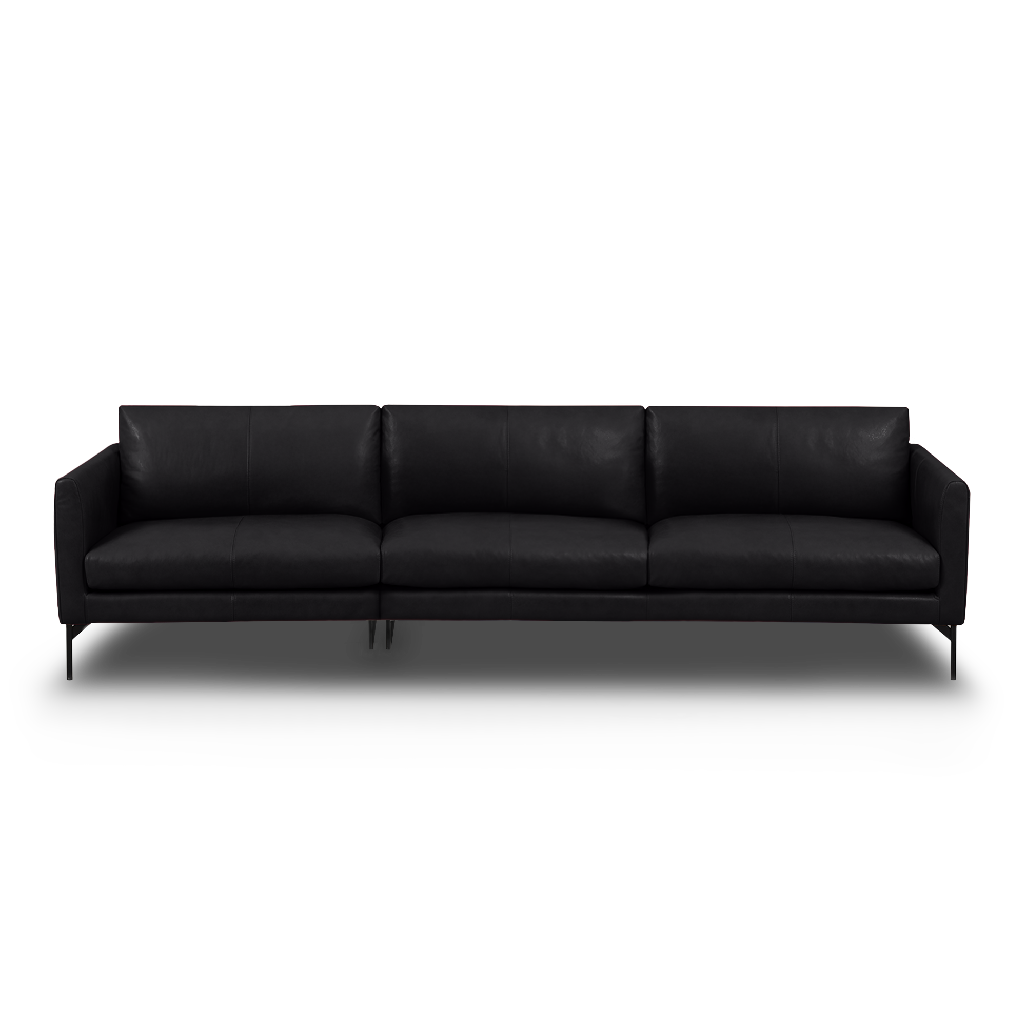 Linear Straight Sofa Leather in black, view 24