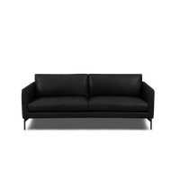 Linear Straight Sofa Leather in black, view 8