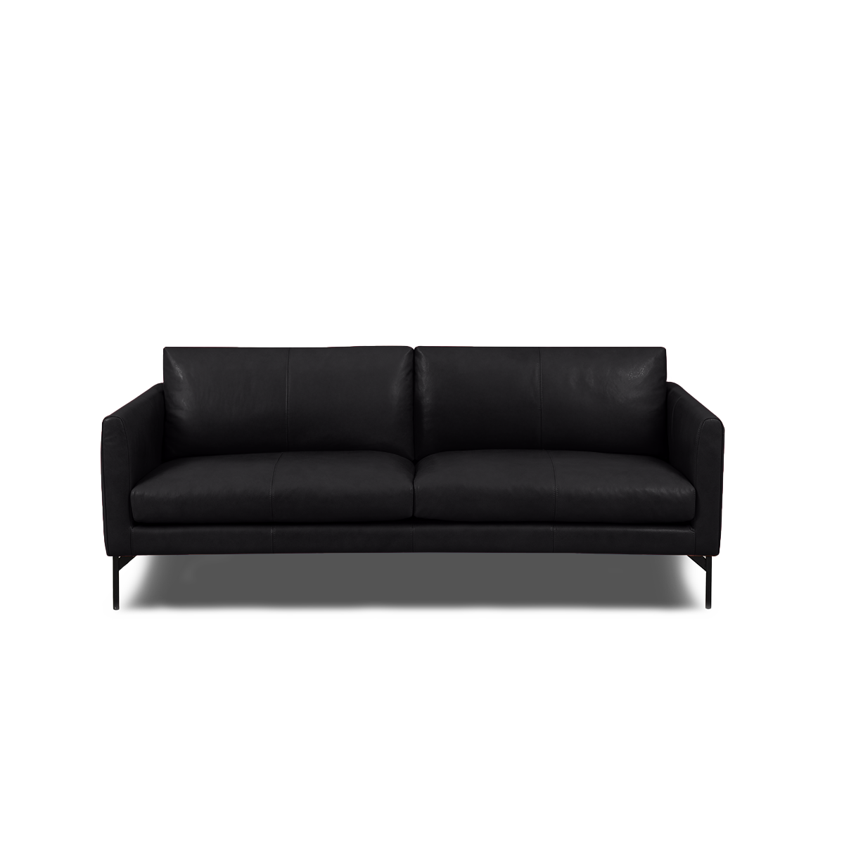 Linear Straight Sofa Leather in black, view 8