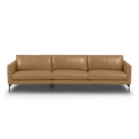 Linear Straight Sofa Leather in Camel, view 22