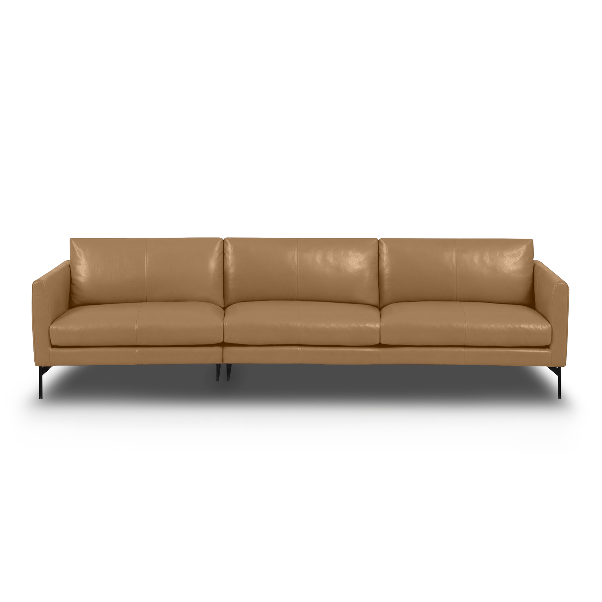 Linear Straight Sofa Leather in Camel, view 22