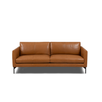 Linear Straight Sofa Leather in Cognac, view 1