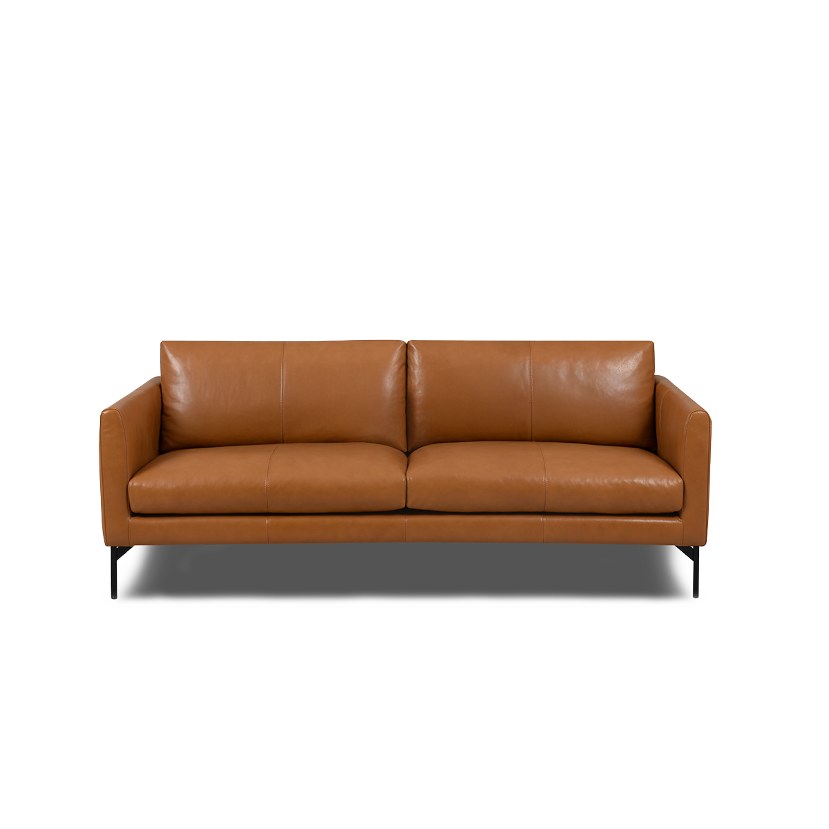 Linear Straight Sofa Leather in Cognac, view 1