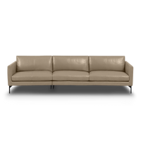 Linear Straight Sofa Leather in Oatmeal, view 20