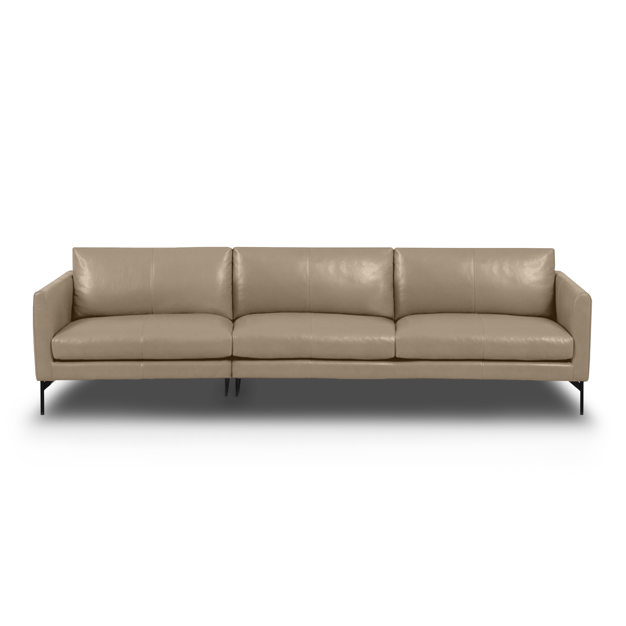 Linear Straight Sofa Leather in Oatmeal, view 20