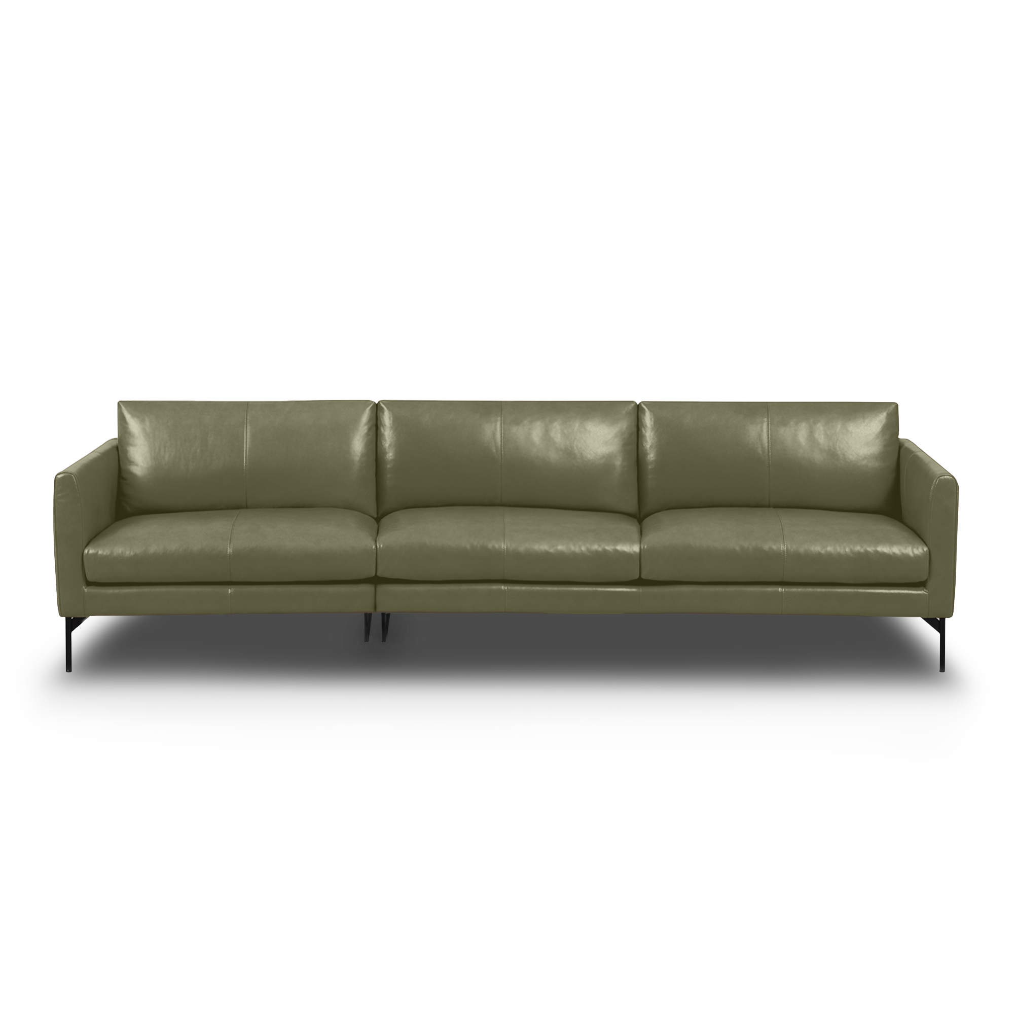 Linear Straight Sofa Leather in green, view 18