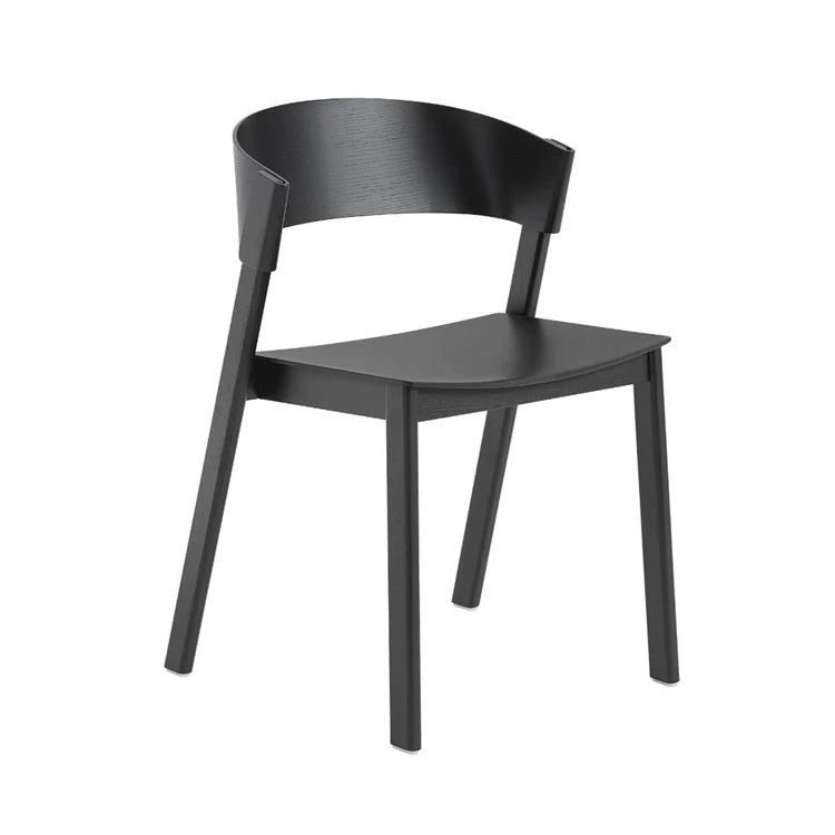 Cover Side Chair in black, side view