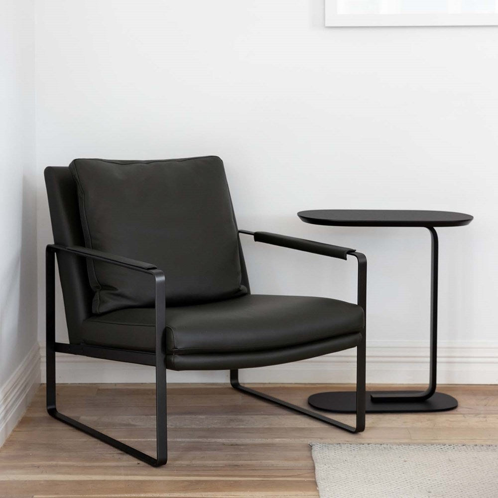 Leman Armchair - Leather, in a room setting